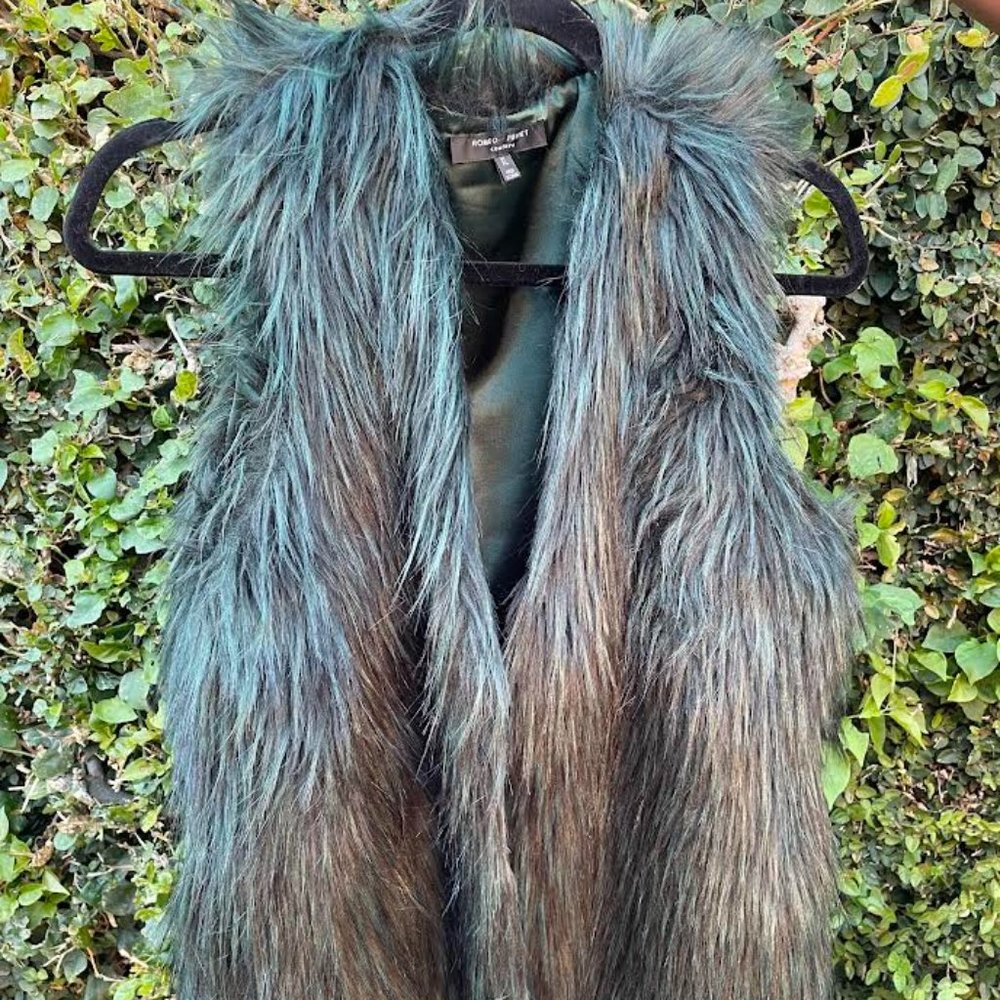 Green Faux Fur Vest